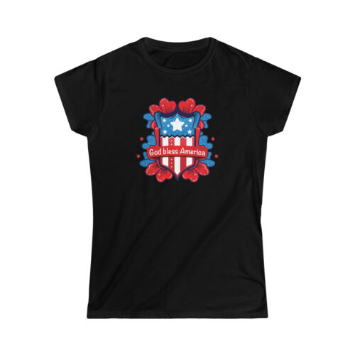 God Bless America Women's Patriotic Softstyle Tee
